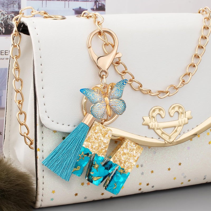 Suweibuke Cute Pink Key Chains for Women Girls, Initial Letter Keychains with Tassel, Charms for Key Purse Handbags Backpacks - Image 3